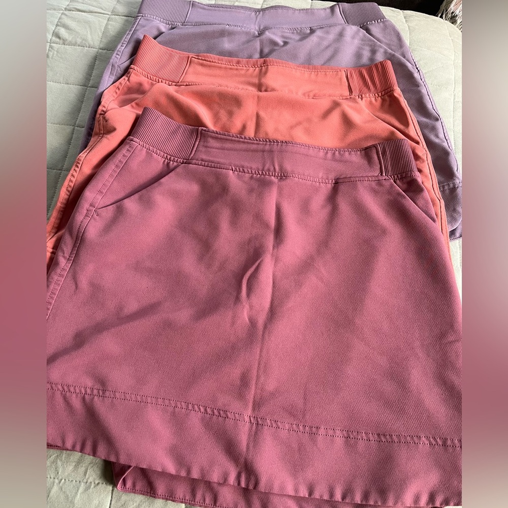 THREE~32 Degrees Cool Women's Athletic Pull-On Skort Pink Purple Orange Sz Small